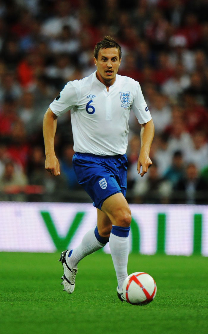 Phil Jagielka in action against Bulgaria.